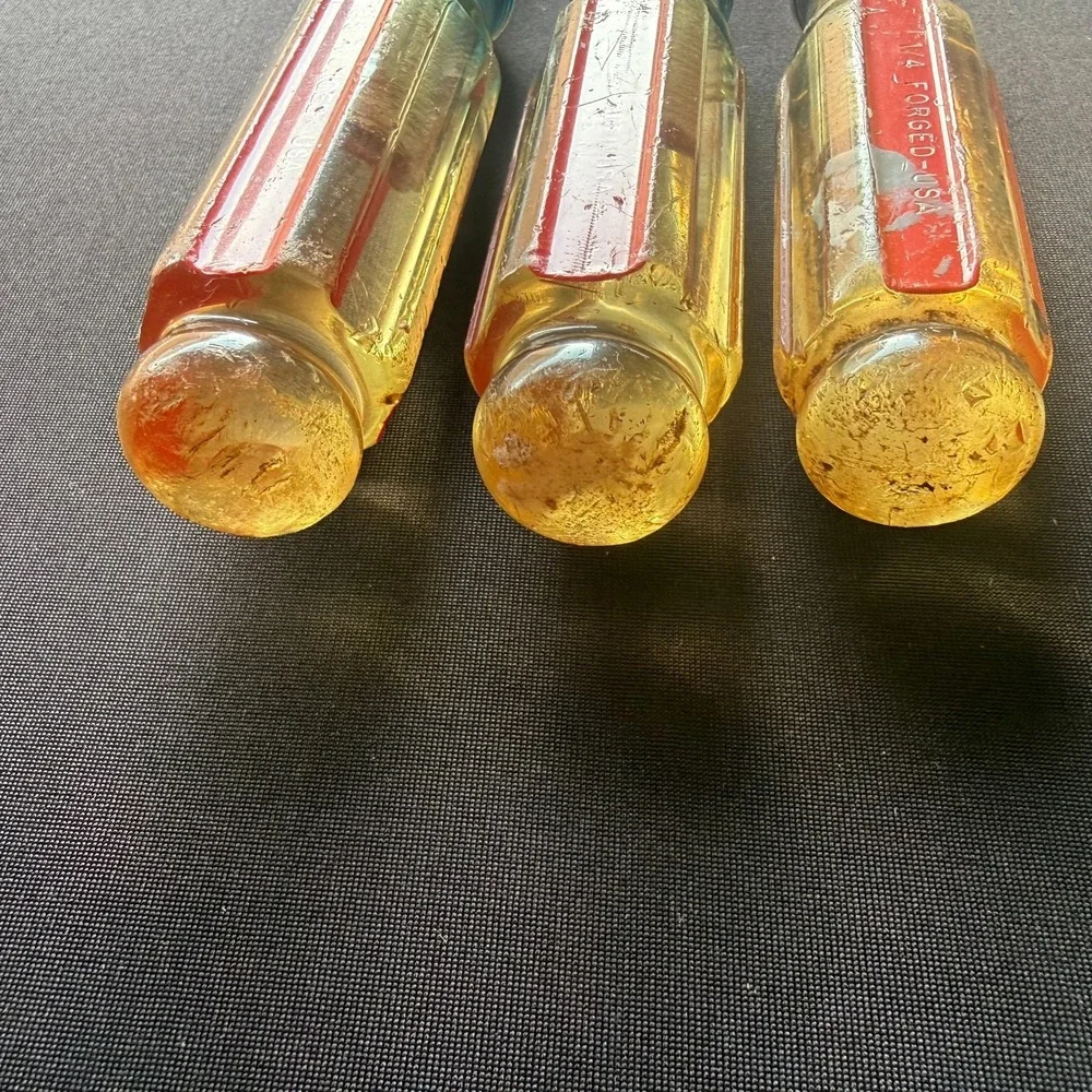 Vtg Craftsman USA Screwdriver Set Lot‎ 3 Flathead Slotted Acetate Handle